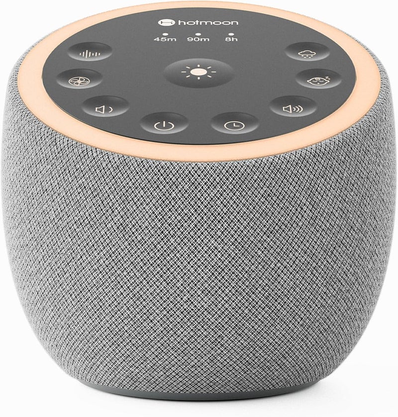 Hotmoon Sound Machine for Sleep, Cocoon 2 White Noise Sound Machine with 40 Non-Looping Sounds, Dual-Speaker & Timer, 8 Night Light, Pink Brown Green Noise for Sleeping Adults, Office Privacy, Plug-in - Image 1